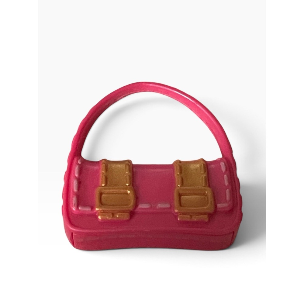 My Scene Or Fashion Fever Barbie Doll Gold Pink Faux Buckle Bag Purse